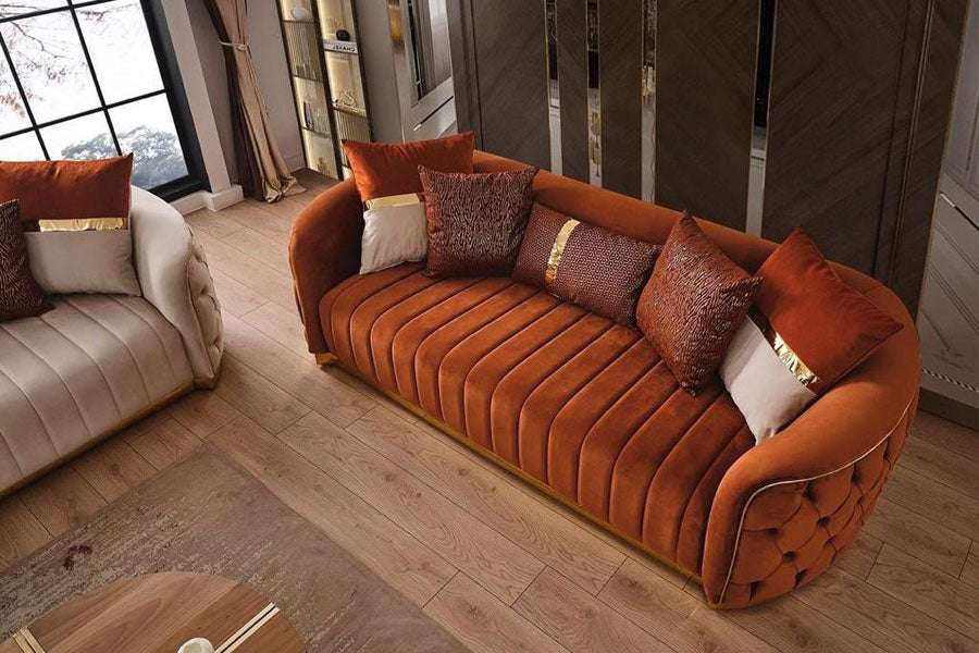 Lyxig Chesterfield Vardagsrumsset – Vintage Brun från Milla Home